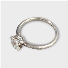 Pandora ALE Sterling Silver Sparkling Crown Solitaire Ring CZ Size 9